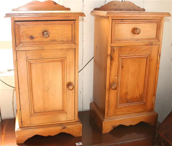 Pair pine bedside cabinets